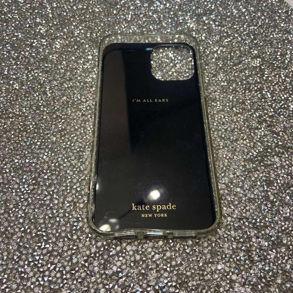 kate spade Black Phone Case with Red Hearts